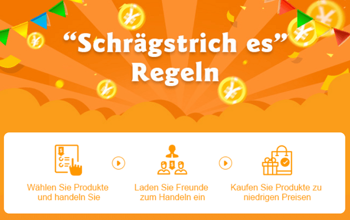 Schrägstrich Angebot bei dem Kunden mit ihren Freunden um den besten Preis feilschen und so Rabatte absahnen können
