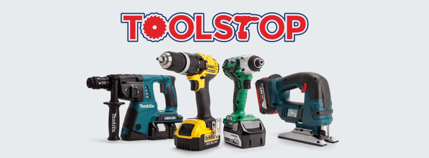 Four Toolstop drills. Image displays the Toolstop logo