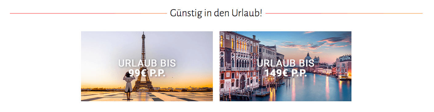 Günstig in den Urlaub schon ab 99 Euro pro Person mit Travador