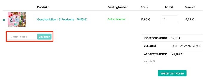 Eingabefeld für einen Trendraider Gutschein