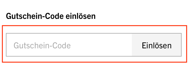 Eingabefeld für den Tretter Gutschein im Warenkorb
