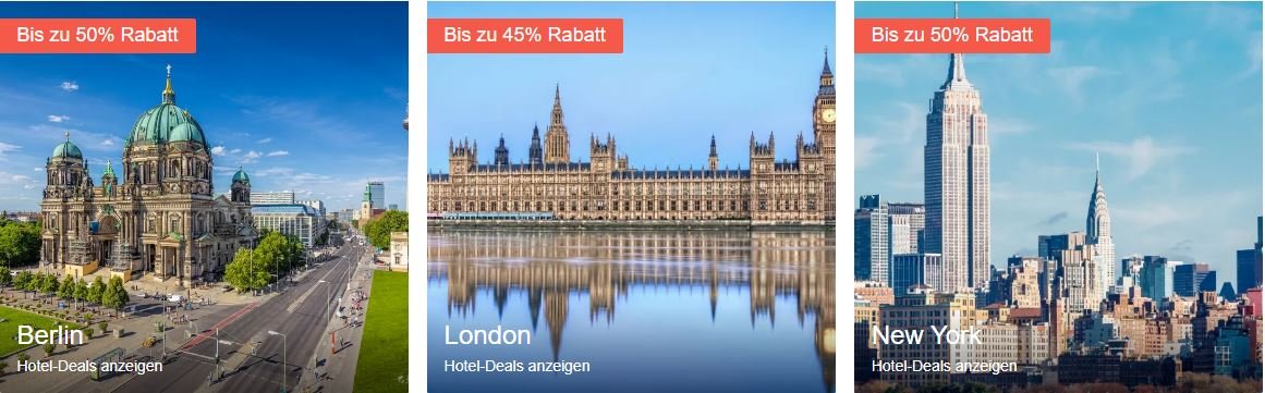 Trip.com Angebot auf der Website