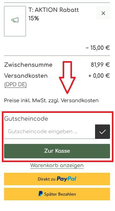 Screenshot von der Bestellübersicht, um deinen trolley.de Gutschein einzulösen