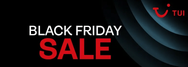 TUI Black Friday banner showing promotional messaging from last year