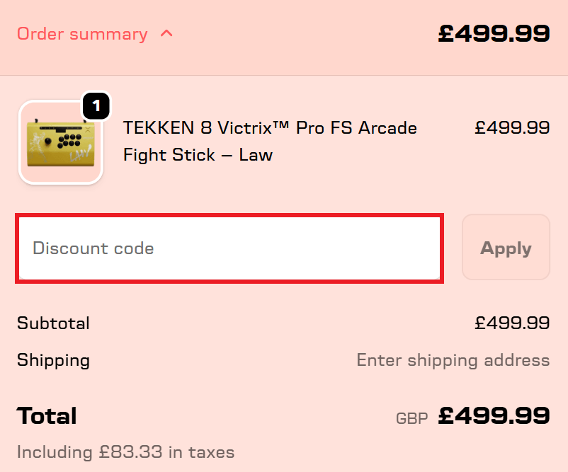 Turtle Beach discount code redemption box in shopping cart image