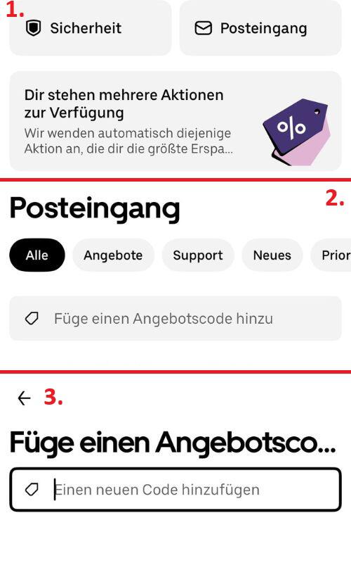 Wie man einen Uber Angebotscode hinzufügr