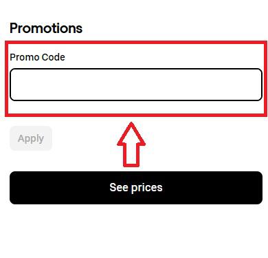 Screenshot von der Bestellübersicht, um einen Uber Gutschein einzugeben