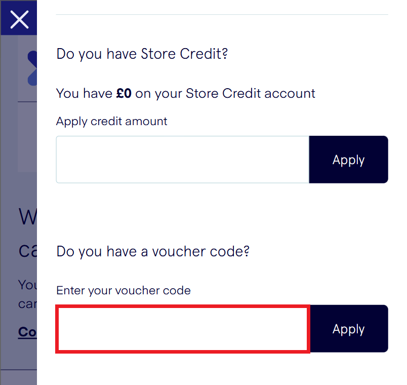 UK Meds discount code box during checkout image