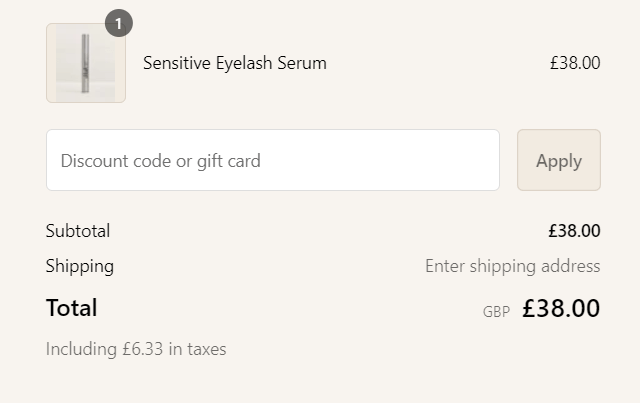UKLASH discount code box in shopping basket