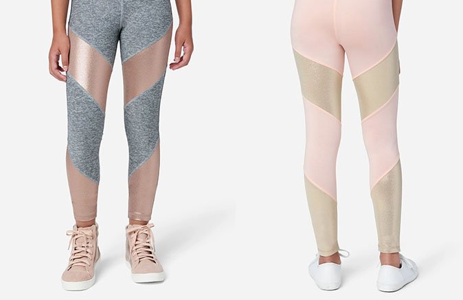 Shine Color Block Full-Length Leggings