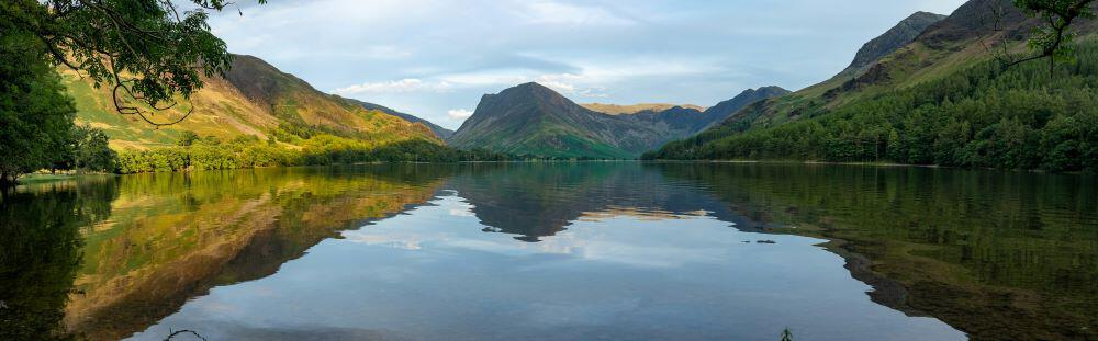 Lake and mountain vista in the Lake District, Cumbria UK
