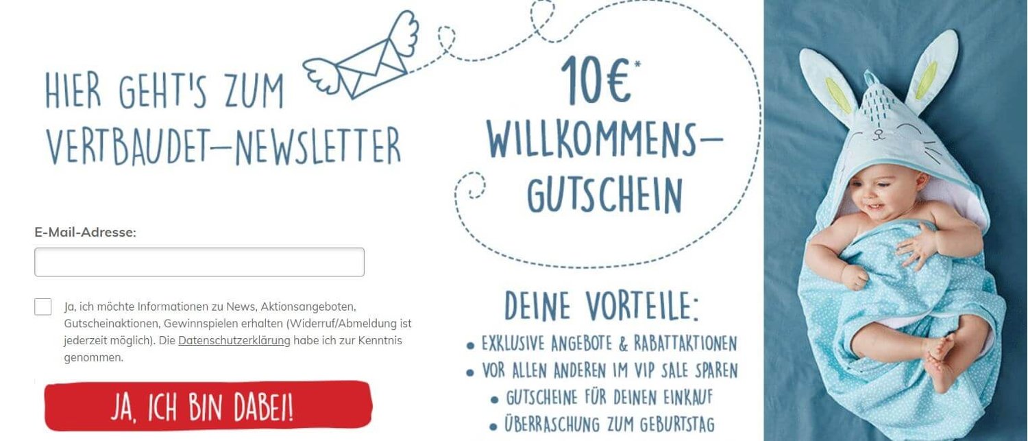 10 € Newsletterrabatt bei Vertbaudet