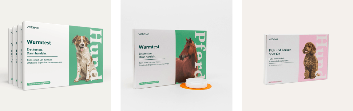 Das Sortiment an Tests bei Vetevo für dein Haustier
