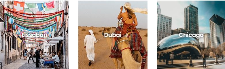 Viator-Angebote für Lissabon, Dubai und Chicago im Online Shop