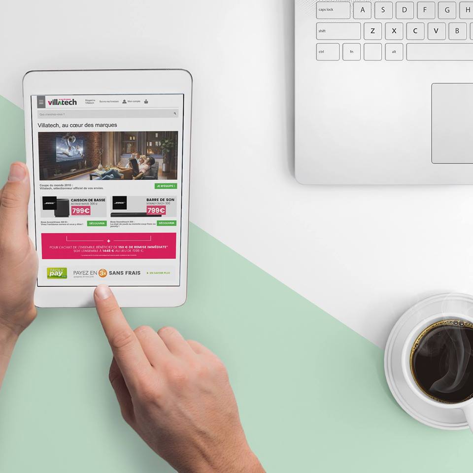 Tablette connectée au site Villatech