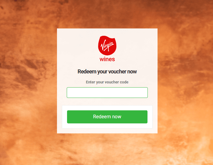 Virgin Wines voucher code box redemption image