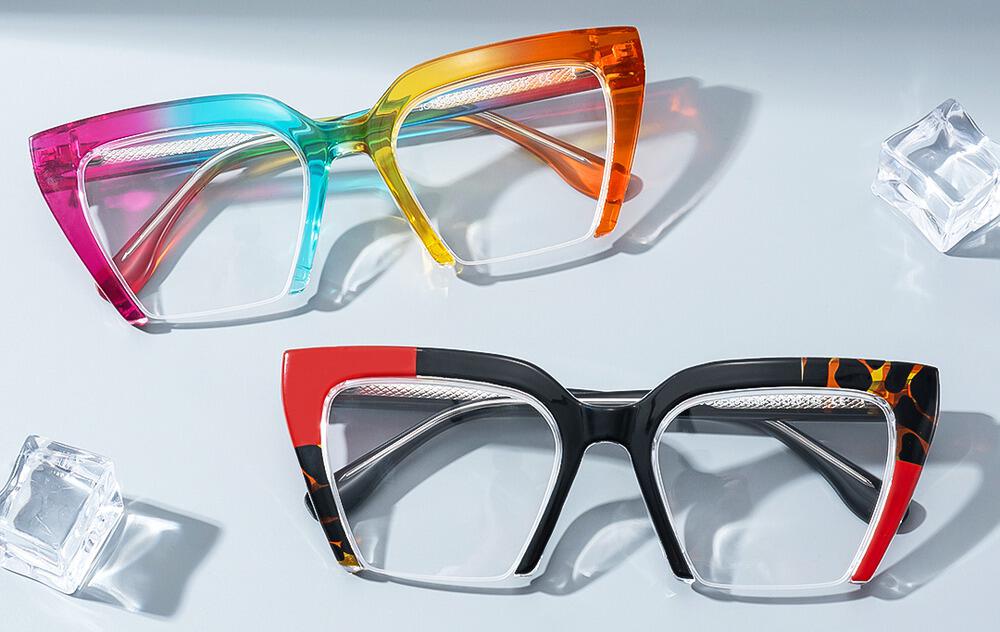 2 pairs of colored Vooglam glass frames