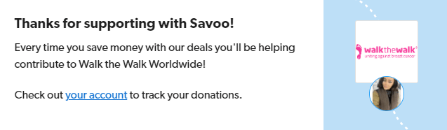 Signing up to support Walk the Walk with Savoo