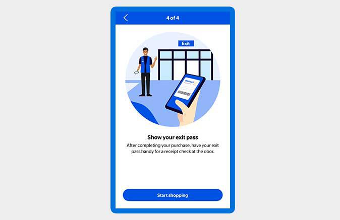 Walmart Scan and Go exit pass