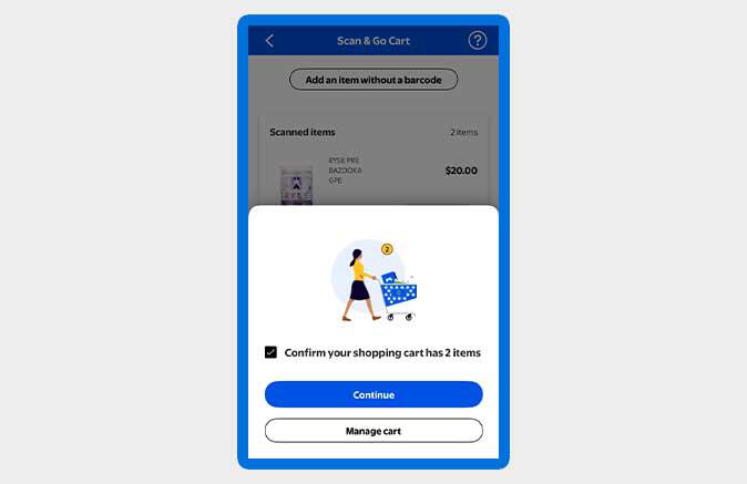 Walmart Scan and Go confirm