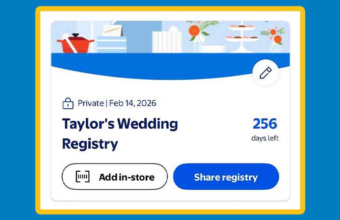 Walmart Wedding Registry