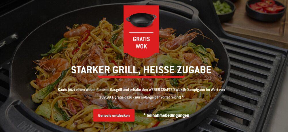 Wok als Gratis-Geschenk zum Kauf eines Weber Grills