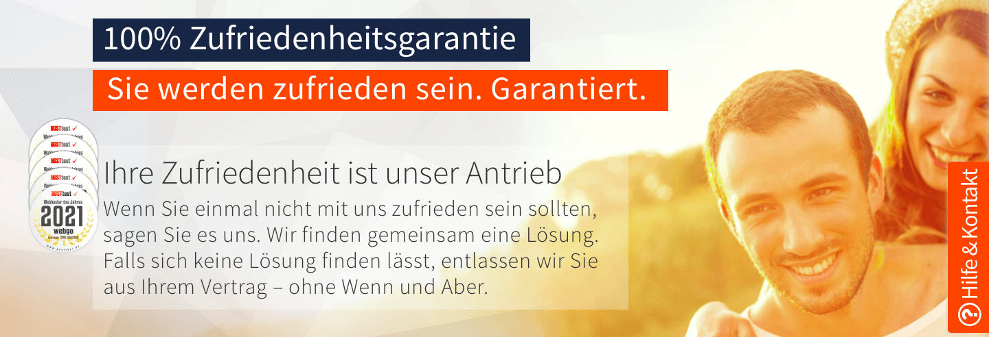webgo Zufriedenheitsgarantie im Online-Shop