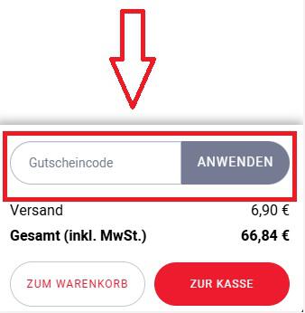 Screenshot von der Bestellübersicht, um einen Weinfürst Gutschein einzugeben