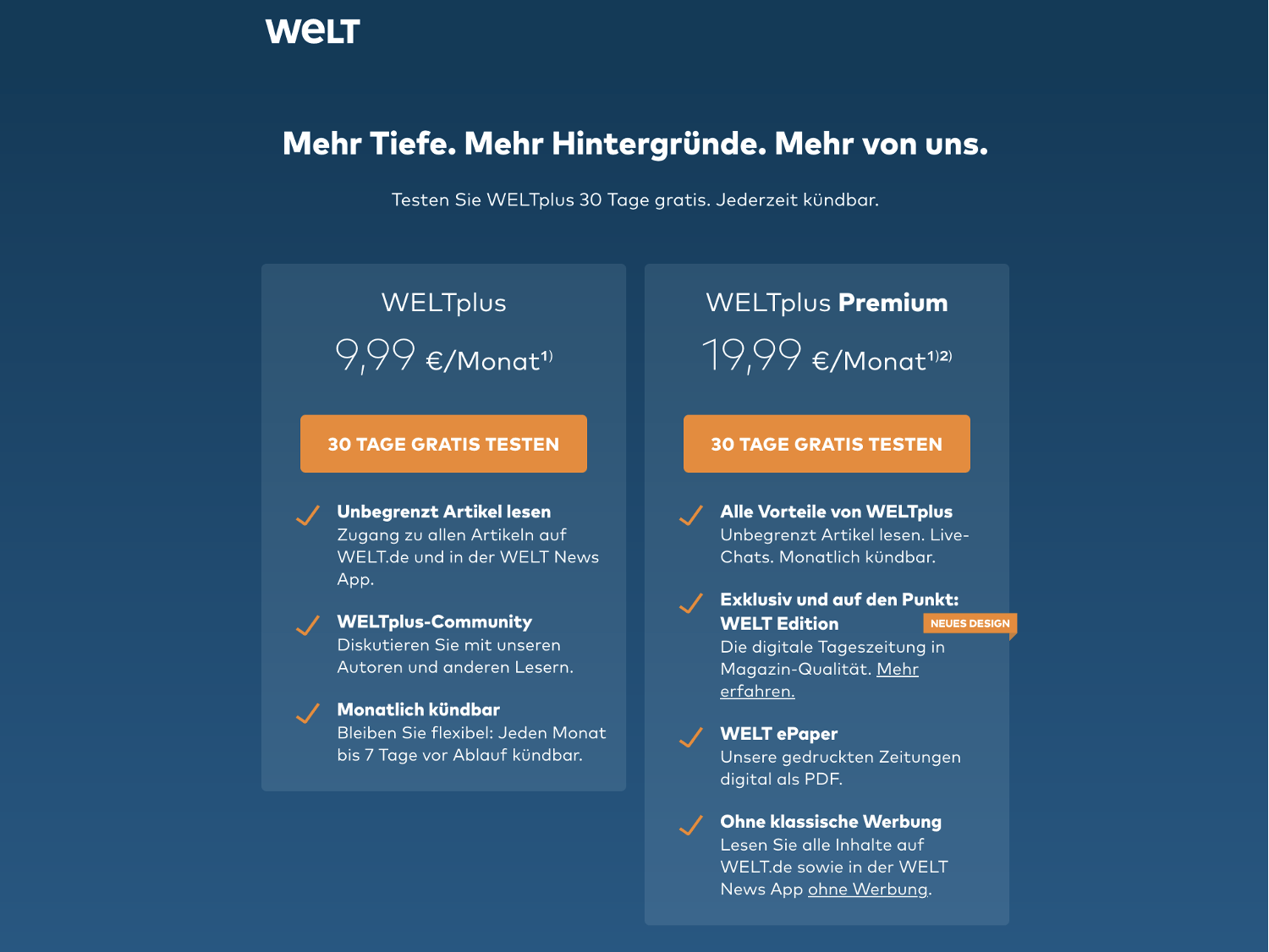 Mit WELT-Gutscheinen sparst du bares Geld auf die online Angebote von WELT.