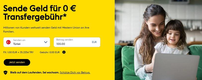 0 Euro Transfergebühr bei Western Union