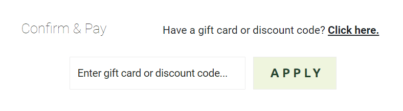 White Stores discount code box - checkout page