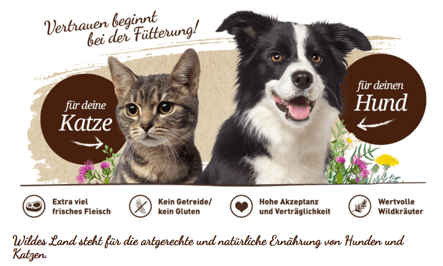Banner für die Wildes Land Gutscheinseite: Screenshot der Startseite von der Wildes Land Website