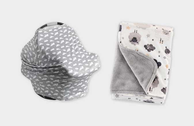 Baby car seat cover and blanket