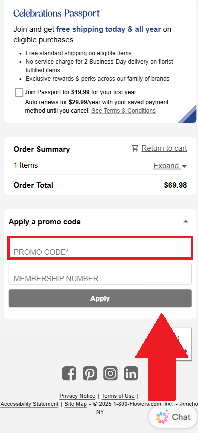 Wolferman's promo code box
