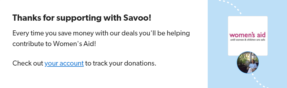Signing up to support Women's Aid with Savoo