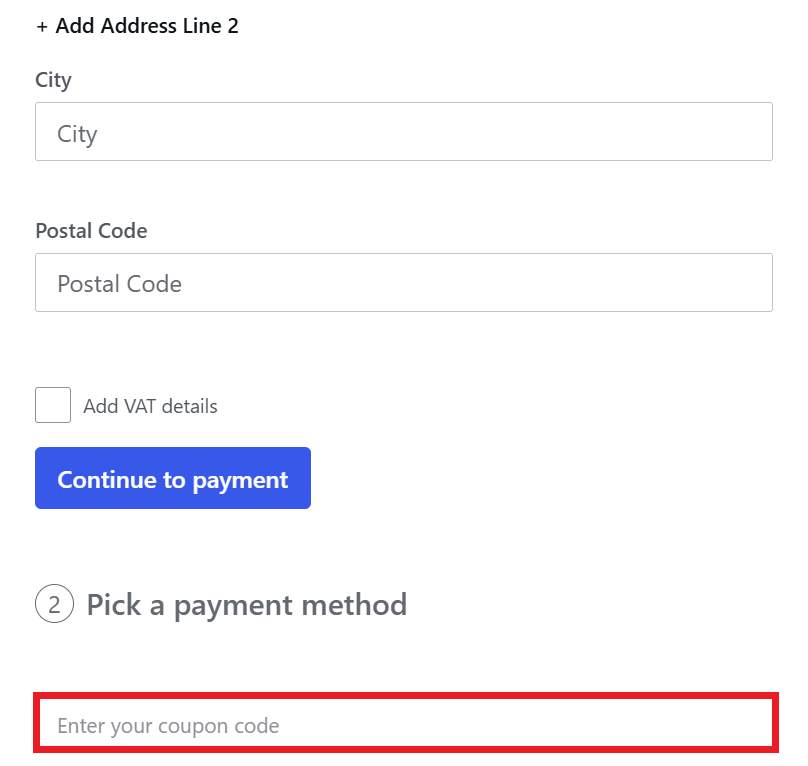 WordPress discount code box during checkout