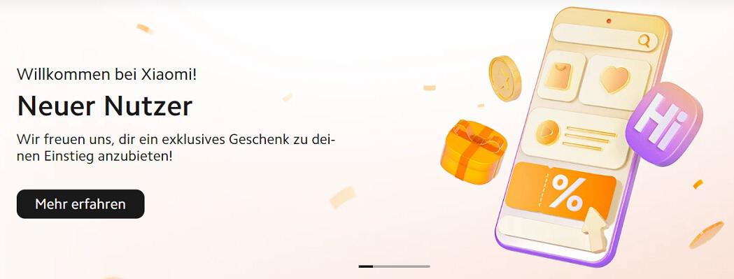 Smartphone mit Hinweis auf Willkommensgeschenk für neue Nutzer – das Xiaomi-Neukunden-Geschenk