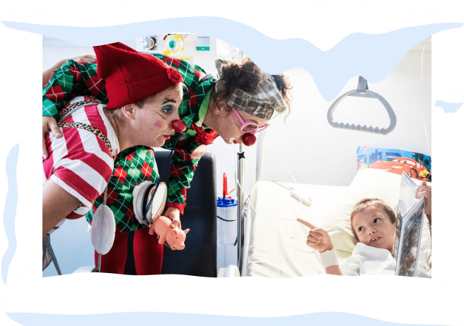 Clowns with a child