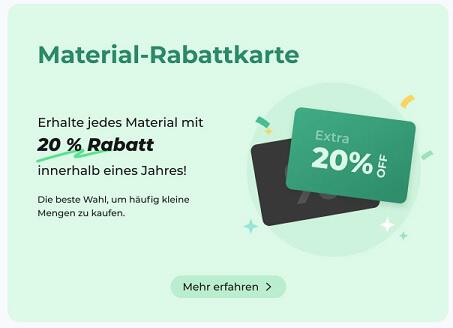 Ein Jahr lang 20% Rabatt mit der xTool Materialrabattkarte