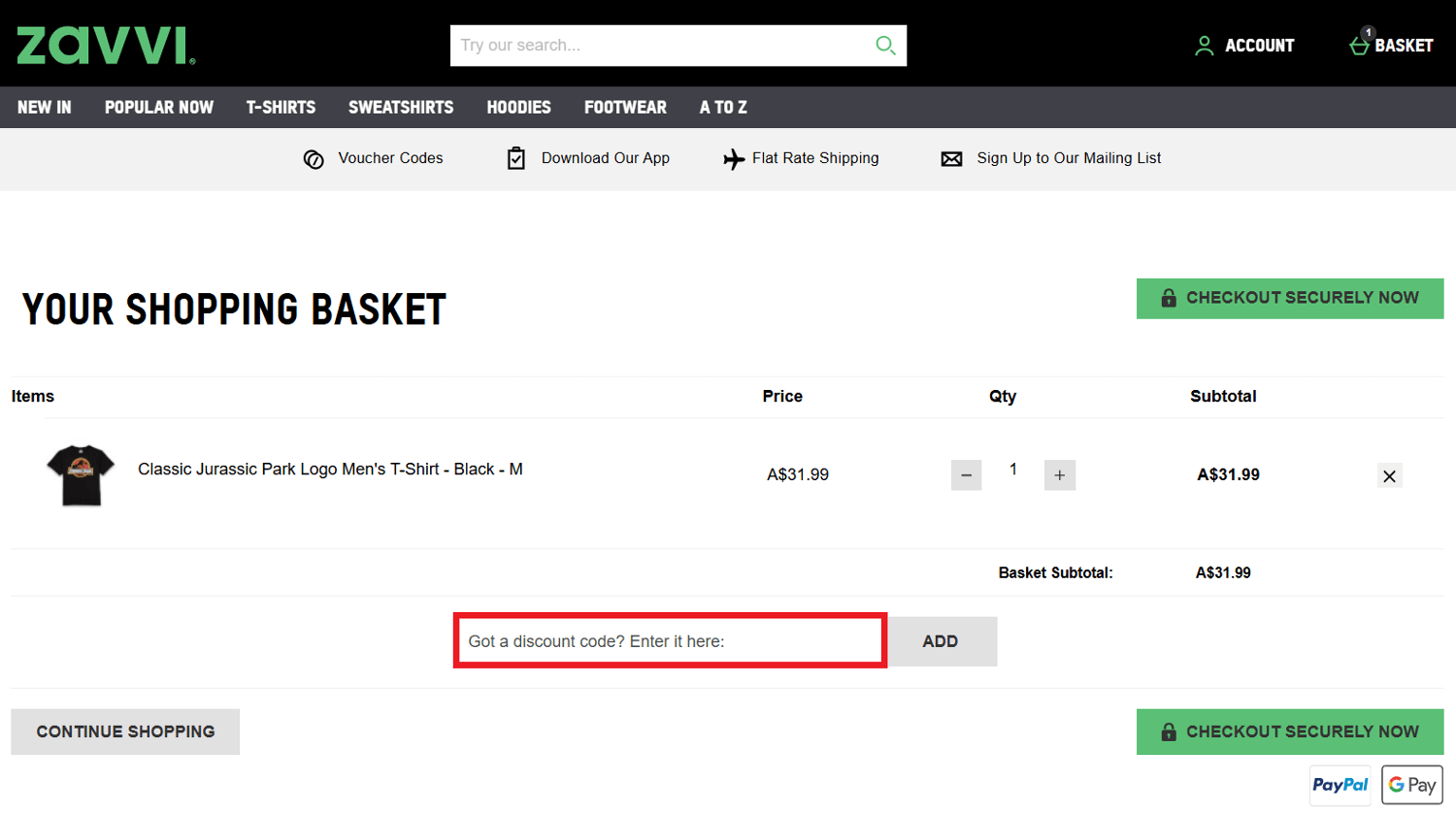 Zavvi discount code box redemption image