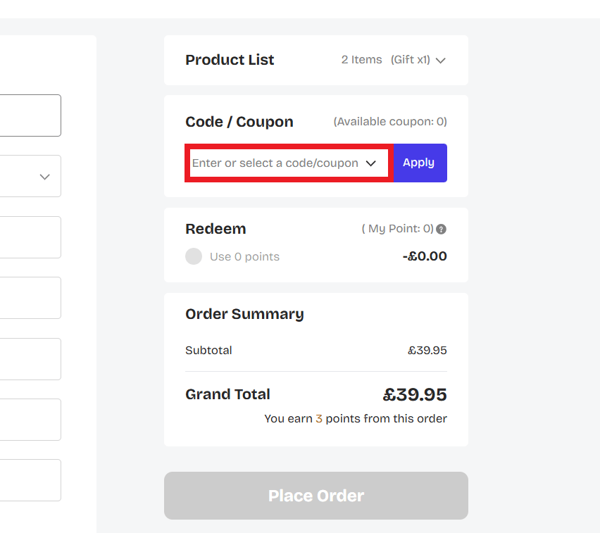 ZEELOOL discount code box during checkout image