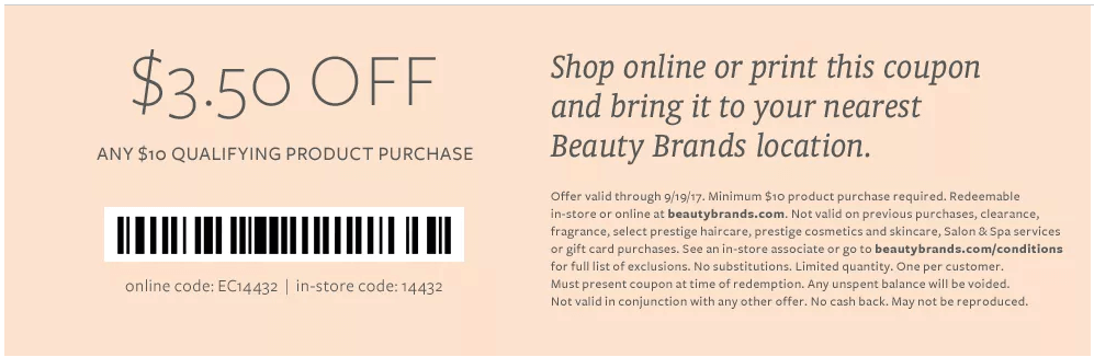 In Store: $3.50 off Select Products orders $10 or More