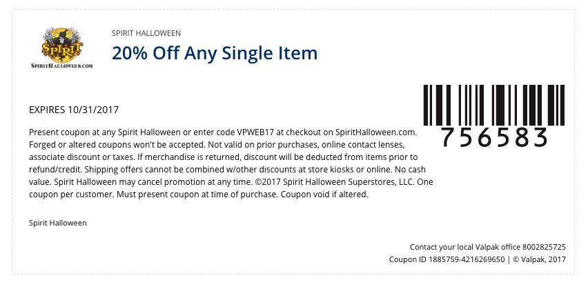 4 spirit halloween in store online coupons promo codes available october 9 2017 - Spirit Halloween 50 Off Coupon 4 spirit halloween in store online coupons promo codes available october 9 2017 - Spirit Halloween 50 Off Coupon