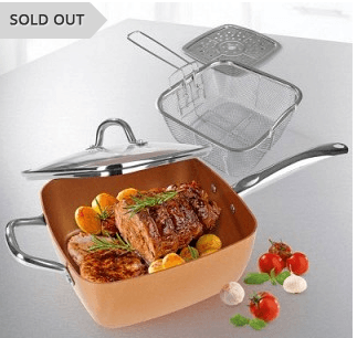 69% Off 4 Piece Square Cook Set with Glass Lid Plus Free Shipping