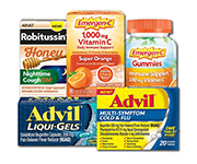 ADVIL® and/or ROBITUSSIN® and/or EMERGEN-C®